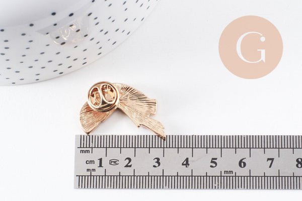 Broche pins Oiseau toucan doré émail multicolore 31x22mm,broche dorée, décoration veste, x1 (G5954)