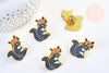 Broche pins animal écureil motif végétal doré émail,broche dorée ,décoration veste, 27x26mm,x1 G5540