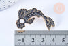 Broche pins carpe koi émail noir doré émail 38.5x23mm,broche dorée,décoration veste, x1 G6623