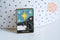 Broche pins carte tarot L'étoile mystique émail noir doré émail 30.5mm,décoration veste, x1 (G6715)