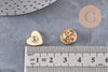 Broche pin's coeur laiton doré 11mm, x1 (G10989)