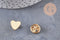 Broche pin's coeur laiton doré 11mm, x1 (G10989)