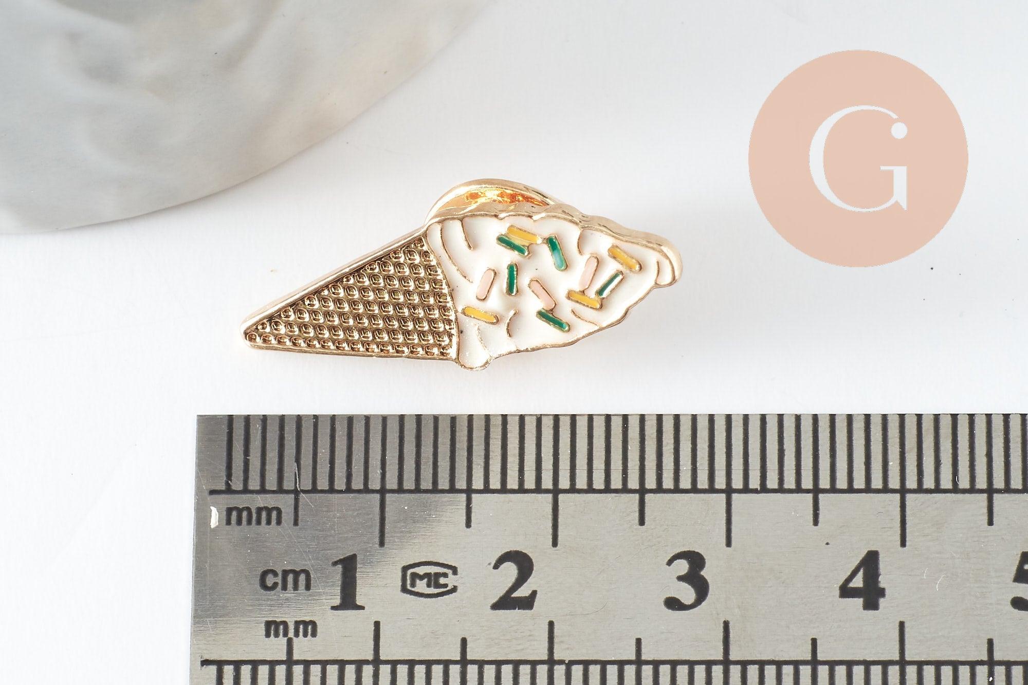 Broche pins glace à l'italienne émaillé 28.5mm, idée cadeau EVJF anniversaire x1 (G9472)