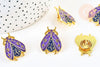 Broche pin's insecte ailé mystique doré émaillé,broche dorée,décoration veste, 27x21mm,x1 (G5549)