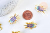 Broche pins insecte mystique doré émaillé,broche dorée, décoration veste, 28x19mm, x1 G5542