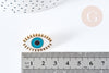 Broche pin's oeil protecteur doré émail 24mm, x1 (G8510)