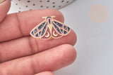 Broche pin's papillon mystique zamac doré 15.5x27mm, x1 (G7848)