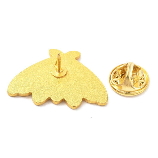 Broche pins papillon oeil protecteur doré émaillé 27mm, x1 (G5548)