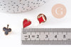 Broche pins symbole carte à jouer coeur carreau trèfle pique zamac doré émail 12-13mm x1 (G10162)