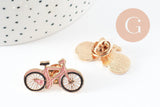 Broche pins vélo bicyclette émaillé rose 31.5mm, x1 (G9537)