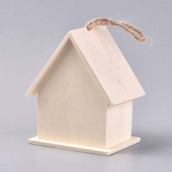 Cabane à oiseau en bois massif brut, nichoir maison pour oiseau à customiser,décoration jardin, 18.5cm, x1 G4890