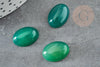 Cabochon agate naturelle vert émeraude 18x13mm, x1 (G0377)