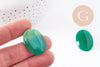 Cabochon agate naturelle vert émeraude 30x22mm, x1 (G10211)