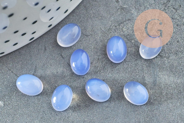 Cabochon agate violette, fournitures créatives, cabochon ovale, agate naturelle, pierre naturelle, cabochon Pierre,8 x 6mm, x1 G0450