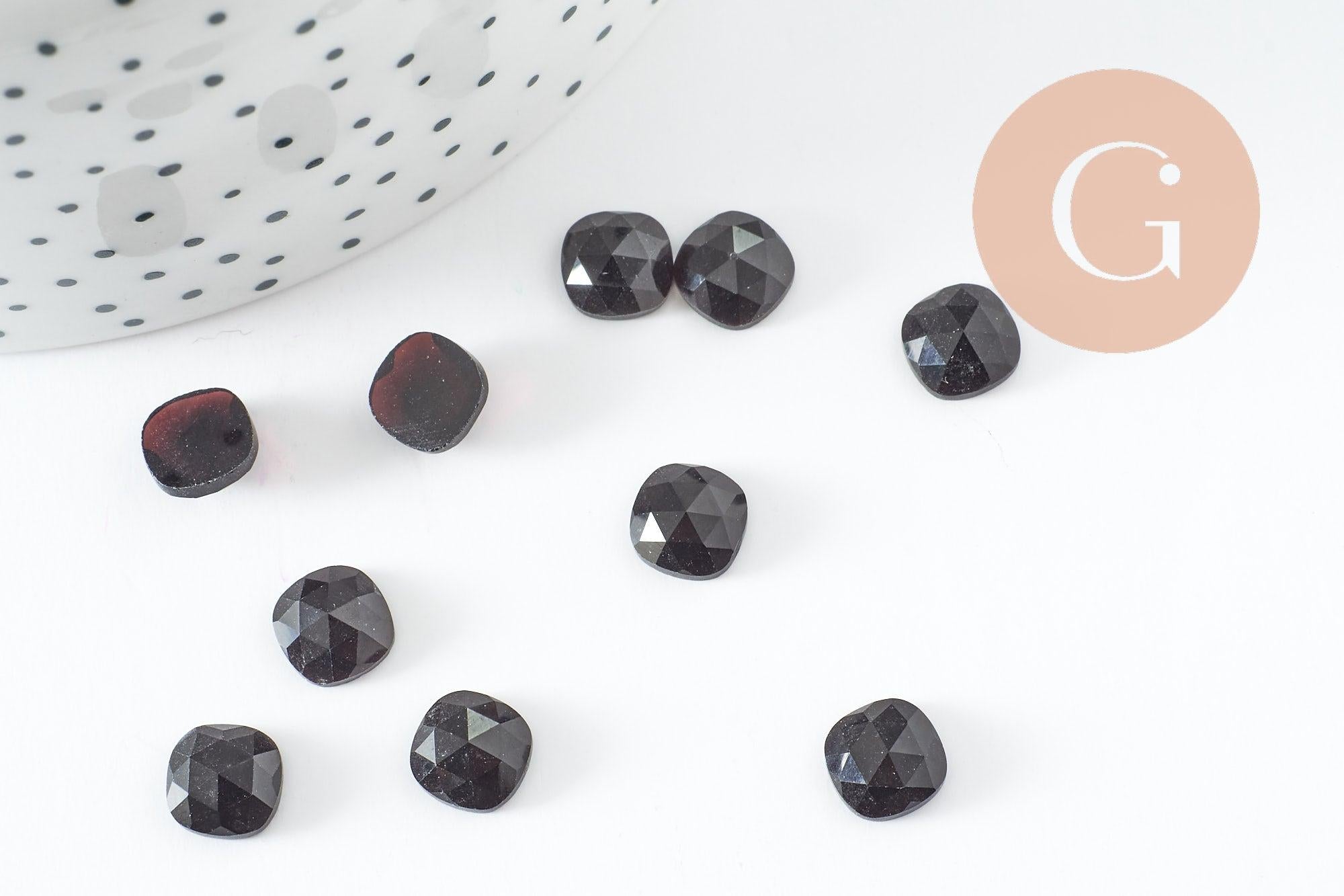 Cabochon carré obsidienne naturelle 8x8mm, x1 (G9700)