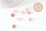 Cabochon carré quartz fraise naturel 8x8mm, x1 (G9683)