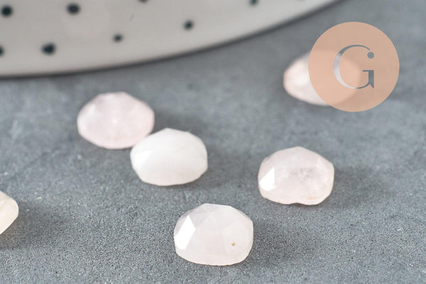 Cabochon carré quartz rose naturel 8x8mm, x1 (G9682)