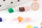 Cabochon carré verre oeil de chat multicolore 4x4mm, x20 (G2290)