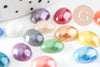 Cabochon dôme ovale verre irisé 10mmx8mm, x20 (G0118)