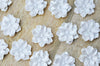 Cabochon fleur résine blanche nacrée 24mm, x2 (G4388)