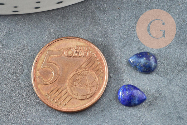 Cabochon goutte Lapis Lazuli naturel 8x6mm, x1 (G2274)