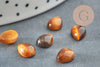 Cabochon goutte Œil de tigre naturel 8x6mm, x1 (G7572)