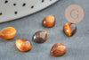 Cabochon goutte Œil de tigre naturel 8x6mm, x1 (G7572)