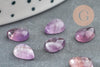 Cabochon goutte amethyste naturelle 8x6mm, x1 (G2271)