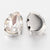 Cabochon goutte cristal métal platine à coudre 6x8mm, x5 (G0018)