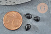 Cabochon goutte obsidienne noire naturelle 6x8mm, x1 (G2272)