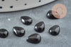 Cabochon goutte obsidienne noire naturelle 6x8mm, x1 (G2272)