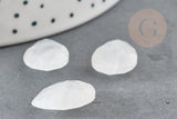 Cabochon goutte quartz facetté 18mm, cabochon goutte,cabochon cristal de roche,quartz naturel, x1 G5398