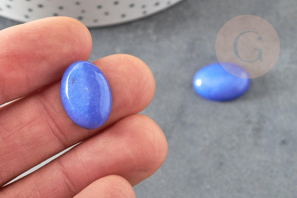 Cabochon jade bleu roi, bleu marine cabochon ovale, pierre dôme,jade naturel,18 x13mm,cabochon pierre, x1 G2022