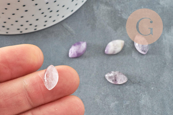 Cabochon marquise navette jade naturel violet 13.5x8mm, x1 (G5049)
