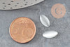 Cabochon marquise verre oeil de chat blanc 12x6mmmm, x20 (G2284)