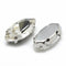 Cabochon navette cristal métal platine à coudre 4x15mm , x5 (G0457)
