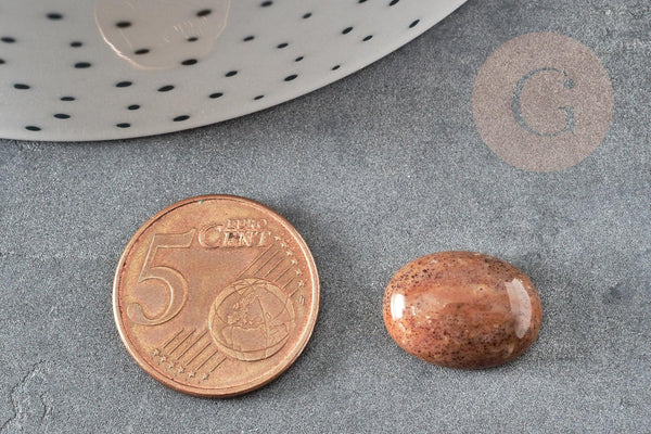 Cabochon ovale agate indienne naturelle 16x12mm, x1 (G1980)