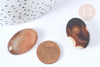 Cabochon ovale agate marron naturelle 29~30mm, x1 (G8024)