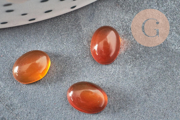 Cabochon ovale agate naturelle orange 8x6mm, x1 (G6749)