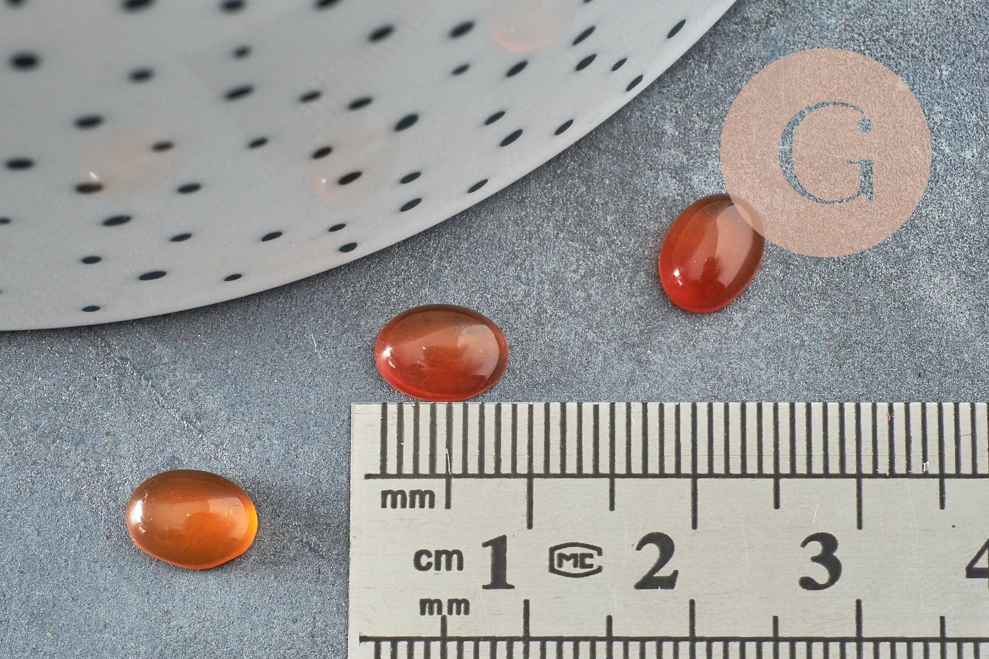Cabochon ovale agate naturelle orange 8x6mm, x1 (G6749)