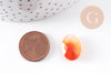 Cabochon ovale agate naturelle orange facetté 18x13mm, x1 (G10210)
