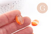 Cabochon ovale agate naturelle orange facetté 18x13mm, x1 (G10210)