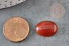 Cabochon ovale agate naturelle orange foncé 18x13mm, x1 (G2068)