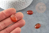 Cabochon ovale agate naturelle orange foncé 18x13mm, x1 (G2068)