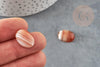 Cabochon ovale agate naturelle orange rayée 18x13mm, x1 (G5062)