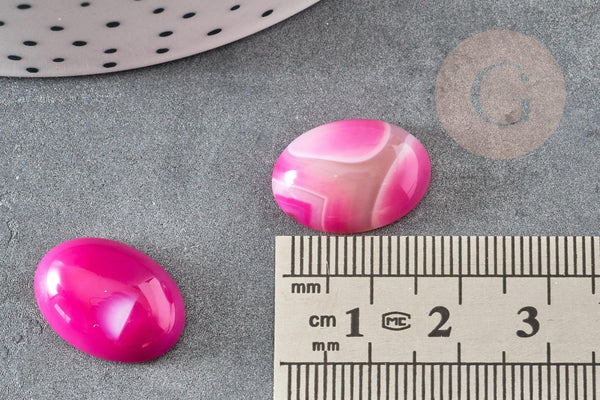 Cabochon ovale agate naturelle rose 18x13mm, x1 G8661