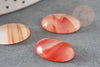 Cabochon ovale agate naturelle rouge orange 18x13mm, x1 (G1835)