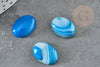 Cabochon ovale agate naturelle teinté bleu 18x13mm,x1 (G2037)