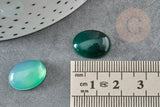 Cabochon ovale agate naturelle vert 16x12mm, x1 (G2244)