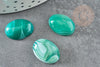 Cabochon ovale agate naturelle vert rayé 18x13mm, x1 (G3109)